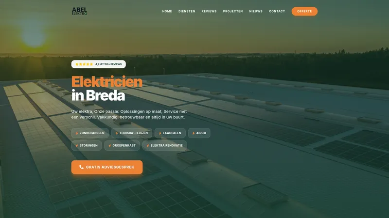 Website van Abel Elektro