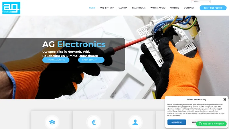 Website van AG Electronics