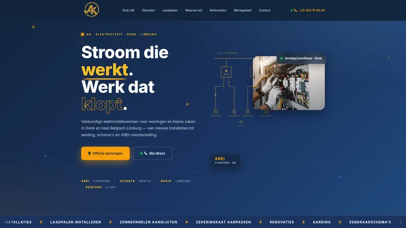 Website van AK elektriciteit