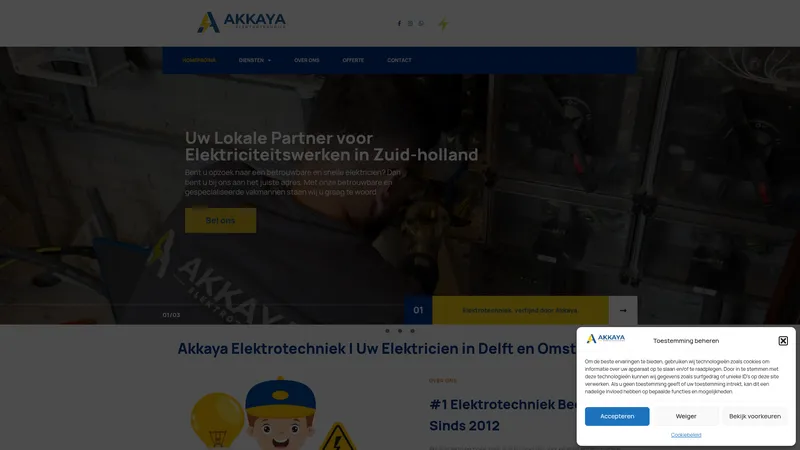 Website van Akkaya Elektrotechniek