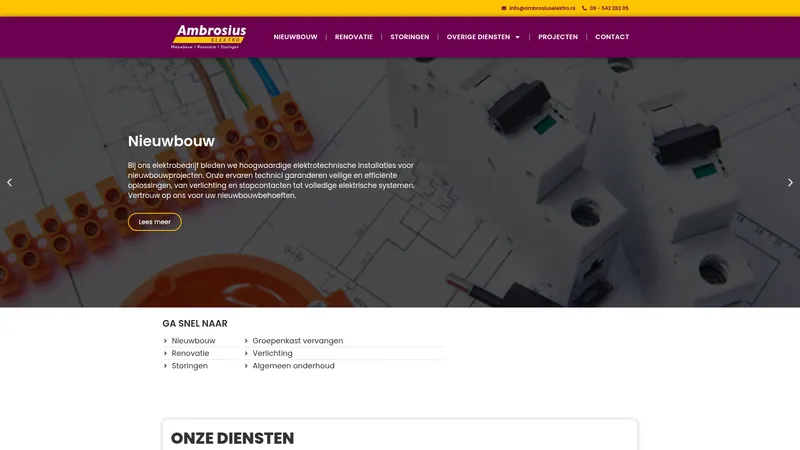 Website van Ambrosius Elektro