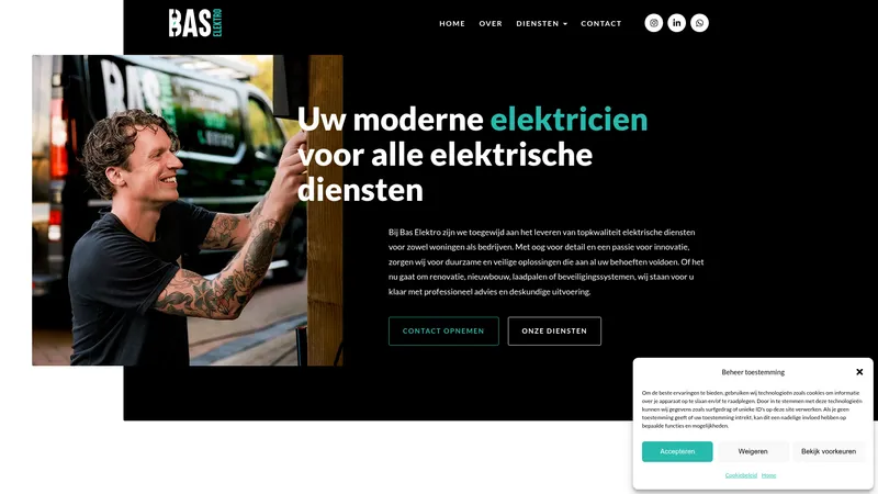 Website van Bas Elektro