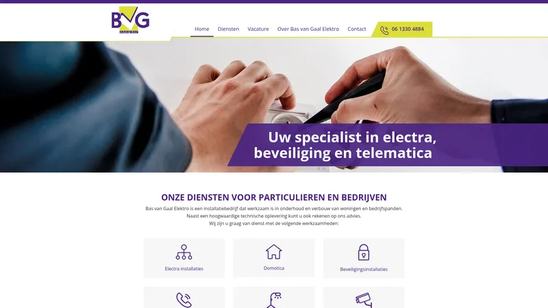 Website van Bas van Gaal Elektro