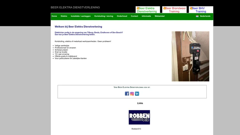Website van Beer Elektra Dienstverlening