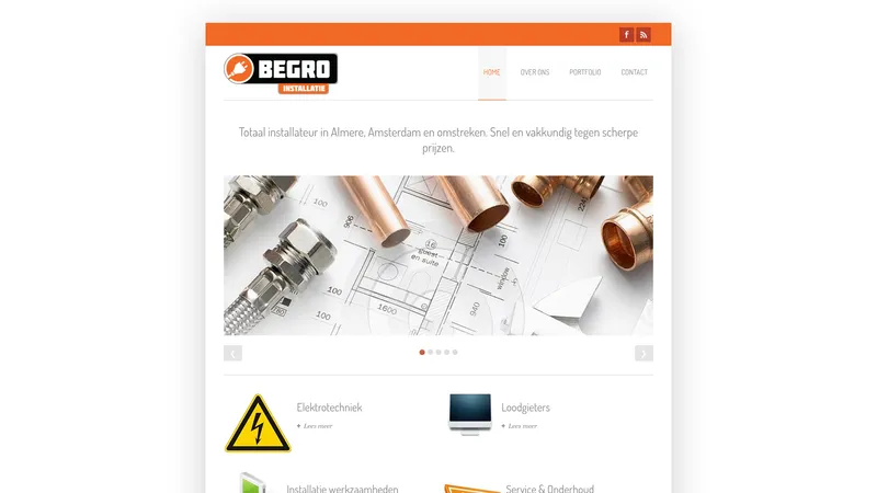 Website van Begro Elektricien Almere