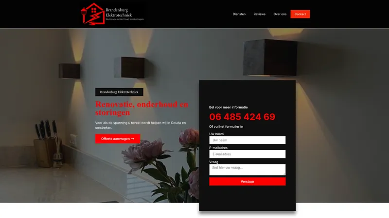 Website van Brandenburg elektrotechniek