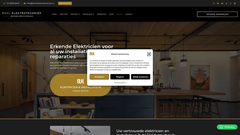 Website van Buhl Elektrotechniek