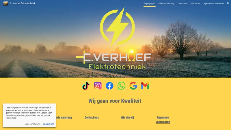 Website van C Verhoef Elektrotechniek