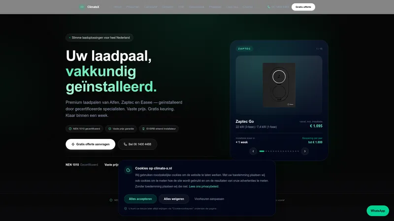 Website van ClimateX