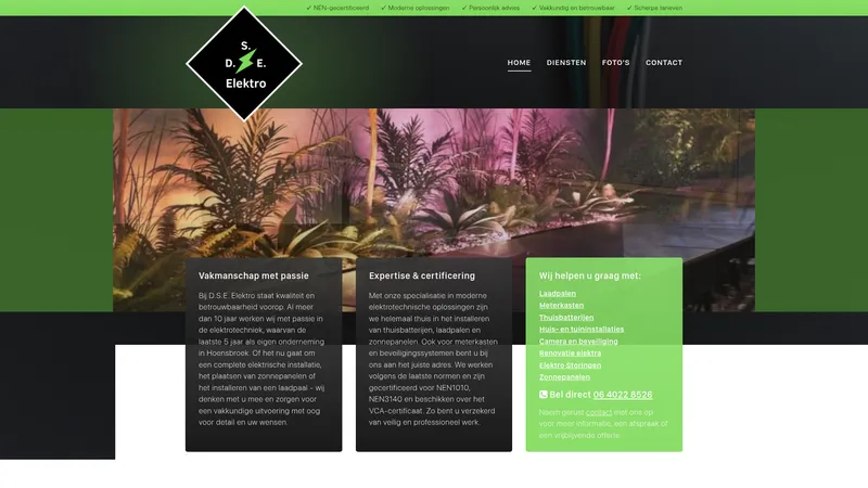 Website van D.S.E. Elektro