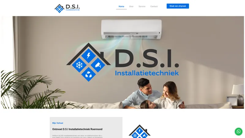 Website van D.S.I. Dylan Smeets erkend in Airco en Elektro regio Roermond