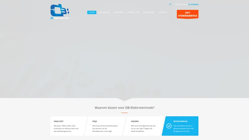 Website van DB Elektrotechniek
