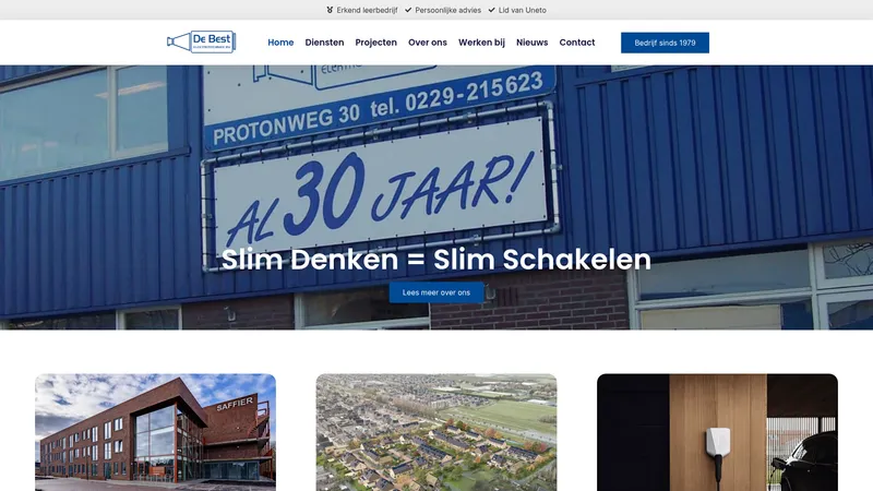 Website van De Best Elektrotechniek B.V.