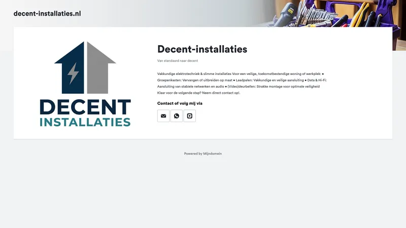 Website van Decent Installaties