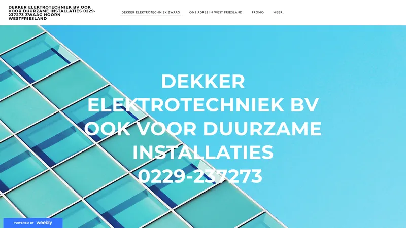 Website van Dekker Elektrotechniek B.V.