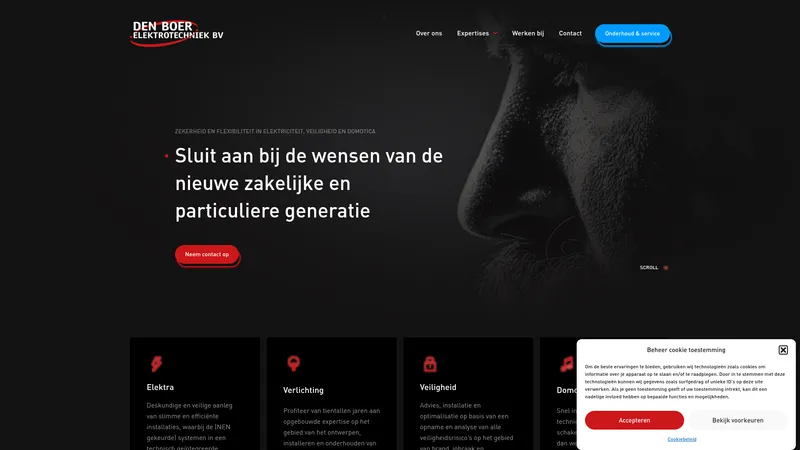 Website van Den Boer Elektrotechniek B.V.