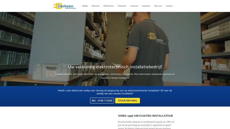 Website van Derksen elektrotechniek