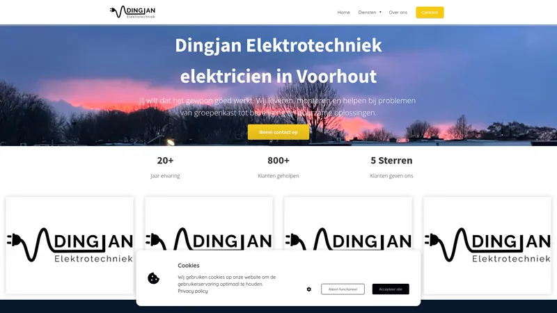 Website van Dingjan Elektrotechniek B.V.