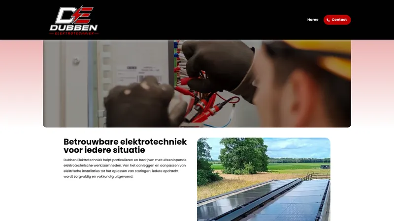Website van Dubben elektrotechniek