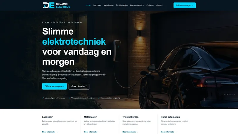 Website van Dynamic Electrics