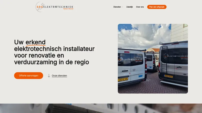 Website van EDG Elektrotechniek B.V.