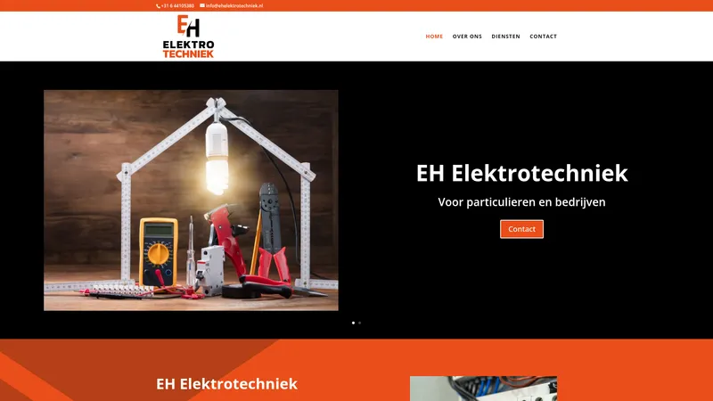 Website van EH Elektrotechniek