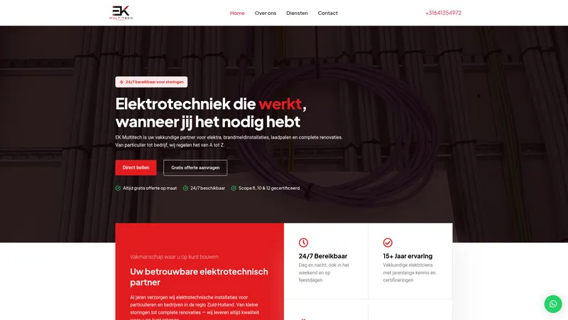 Website van Ek Multitech