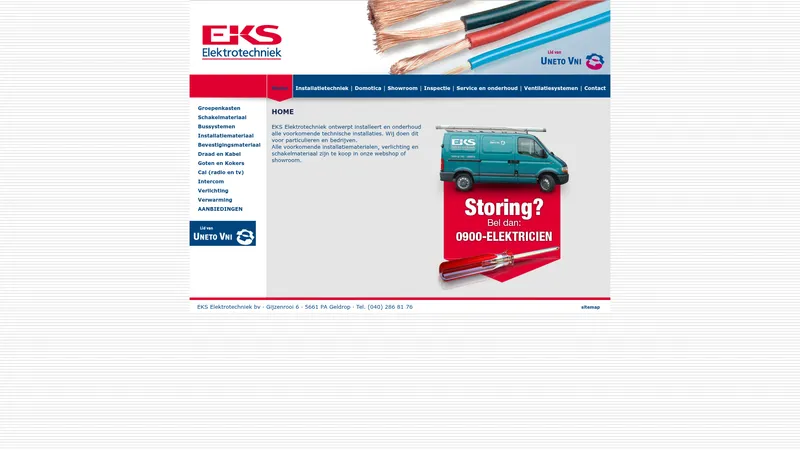 Website van EKS Elektrotechniek B.V.