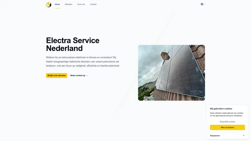 Website van Electra service Nederland