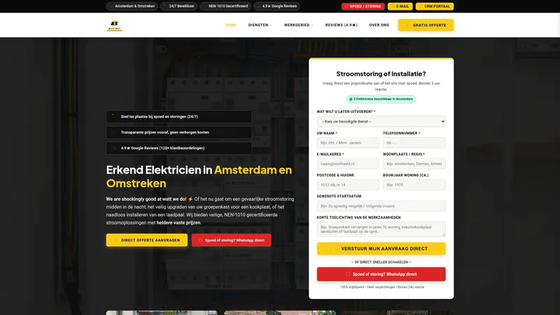 Website van Electro Sweet