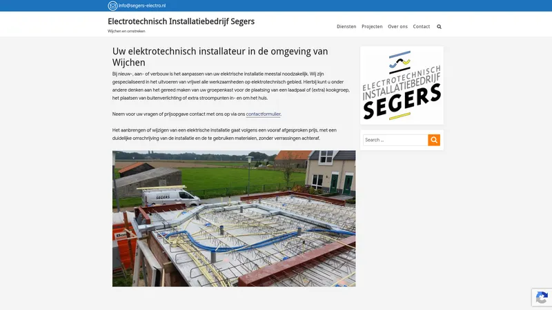 Website van Electro technisch installatie bedrijf (ETIB) Segers