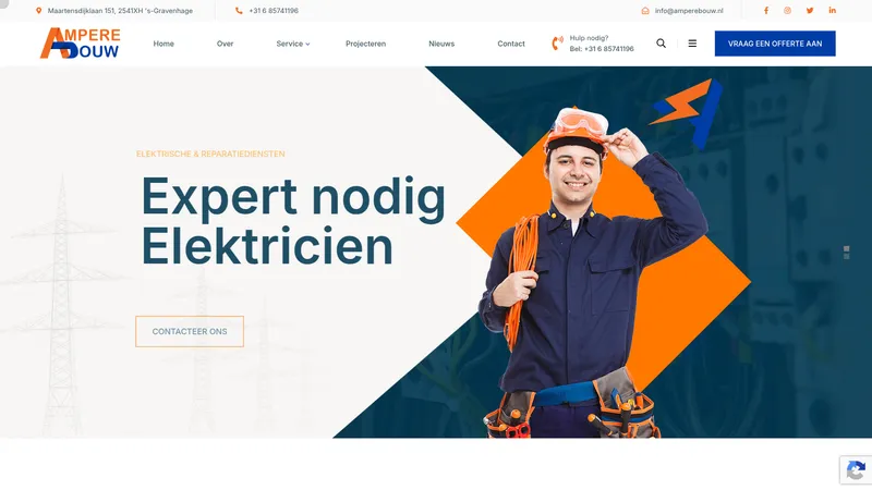 Website van Elektricien Den Haag spoed