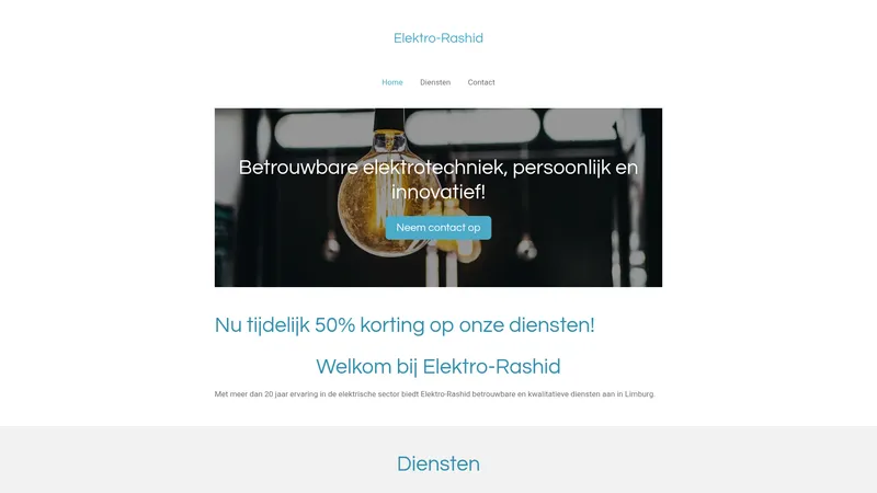 Website van Elektro-Rashid