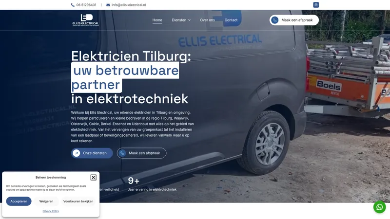 Website van Ellis Electrical