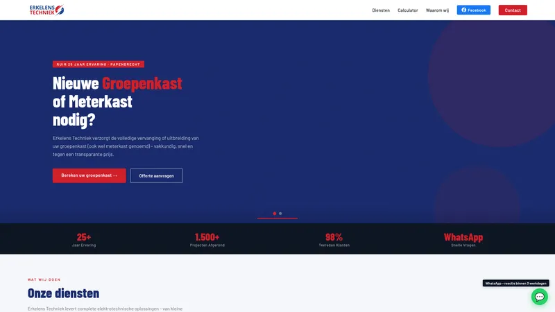 Website van Erkelens Techniek