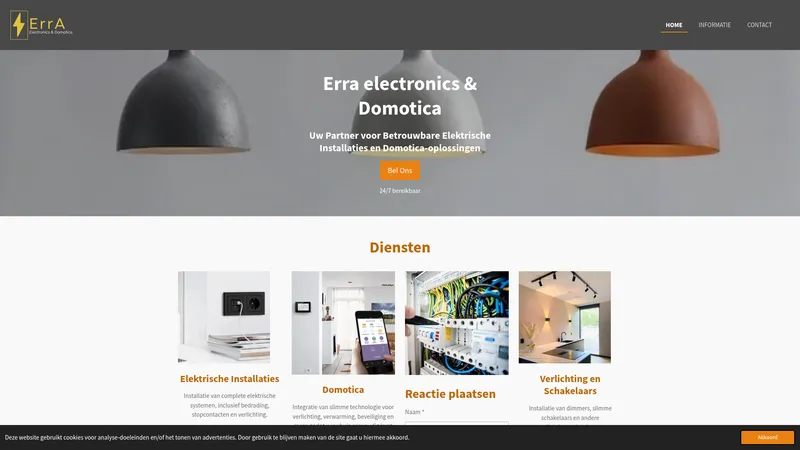 Website van ERRA electronics & domotica | 24/7 depannage