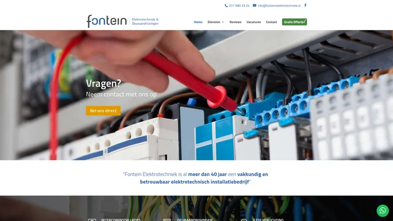 Website van Fontein Elektrotechniek BV