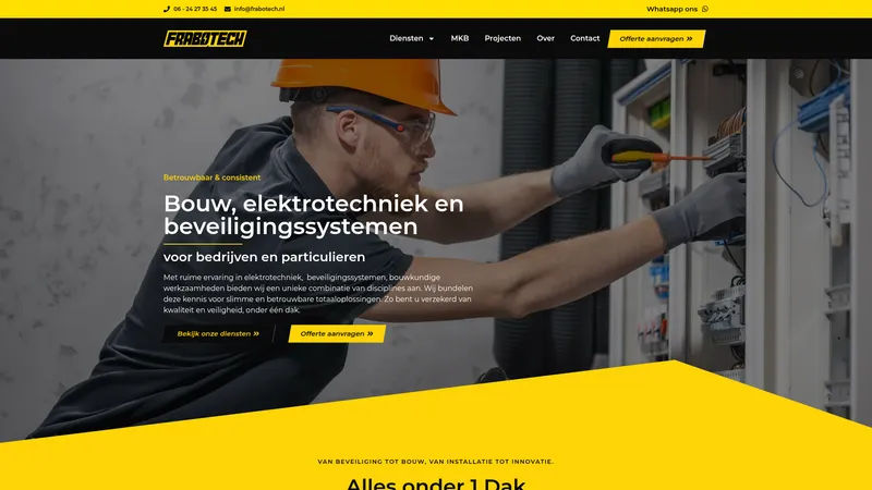 Website van Frabotech Elektrotechniek