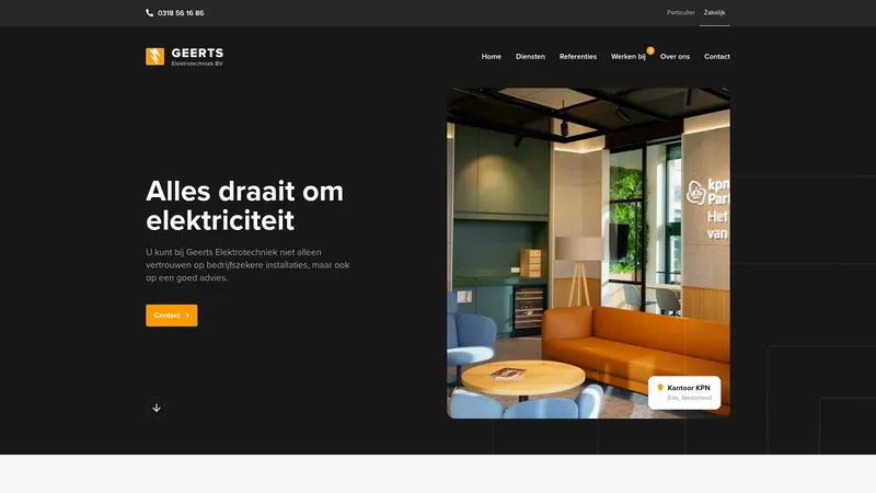 Website van Geerts Elektrotechniek B.V.