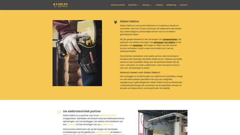 Website van Gielen Elektro