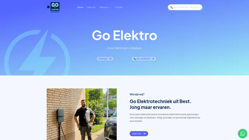 Website van Go Elektro