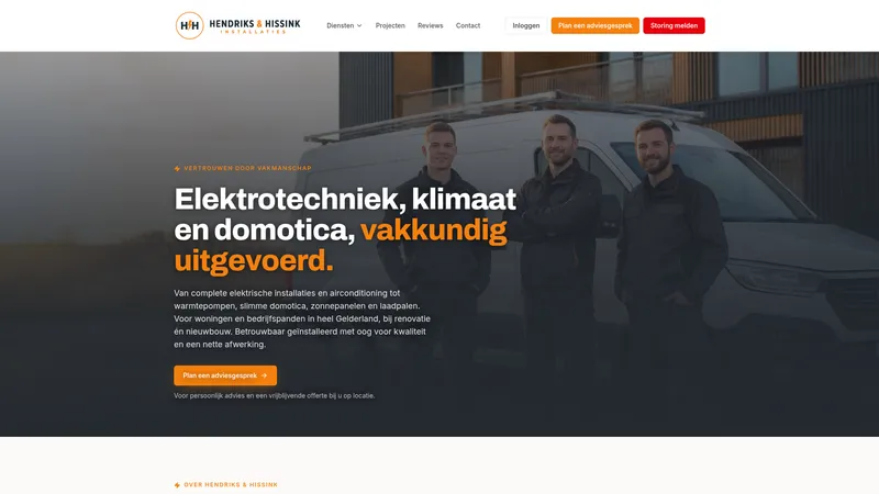 Website van H&H Installaties