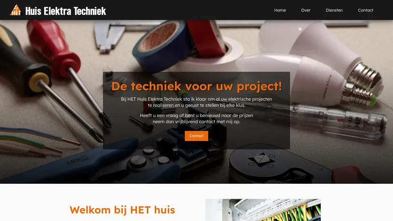Website van HET Huis Elektra Techniek