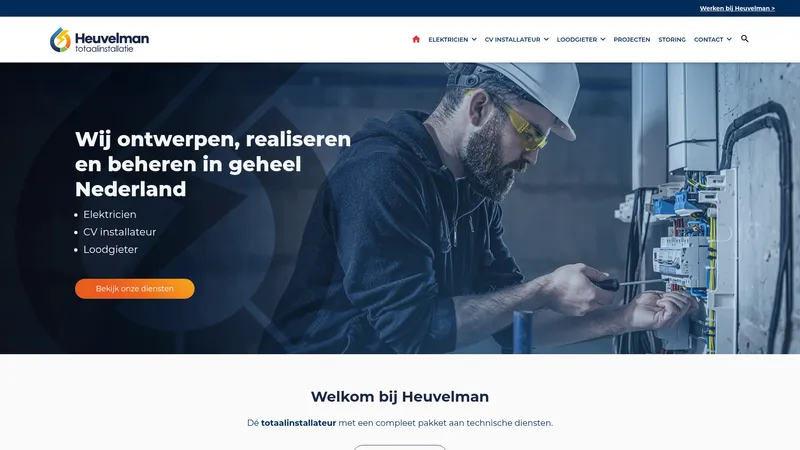 Website van Heuvelman Totaalinstallatie (voorheen Roest en Heuvelman Elektrotechniek B.V.)