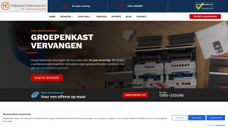 Website van Hillebrand Elektroservice | #1 Groepenkast Vervangen