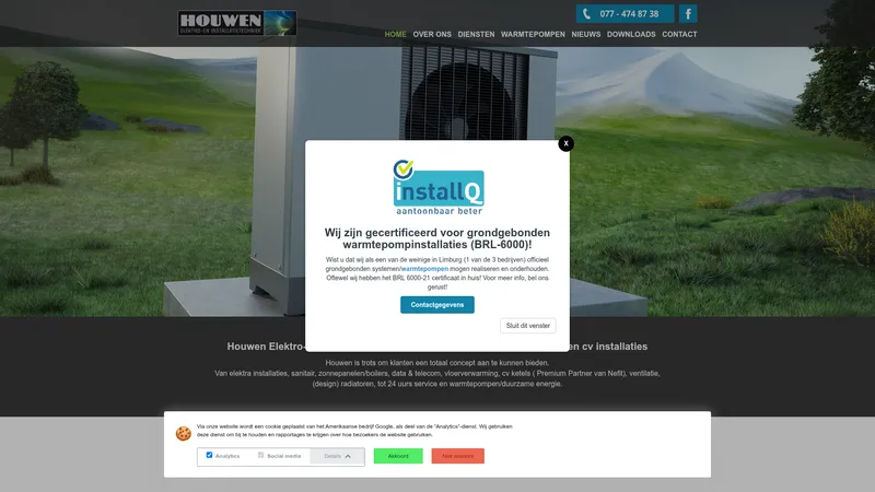 Website van Houwen Elektro- & Installatietechniek