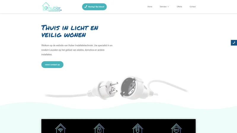 Website van Huber Installatietechniek