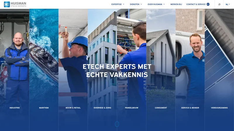 Website van Huisman Electrotechniek