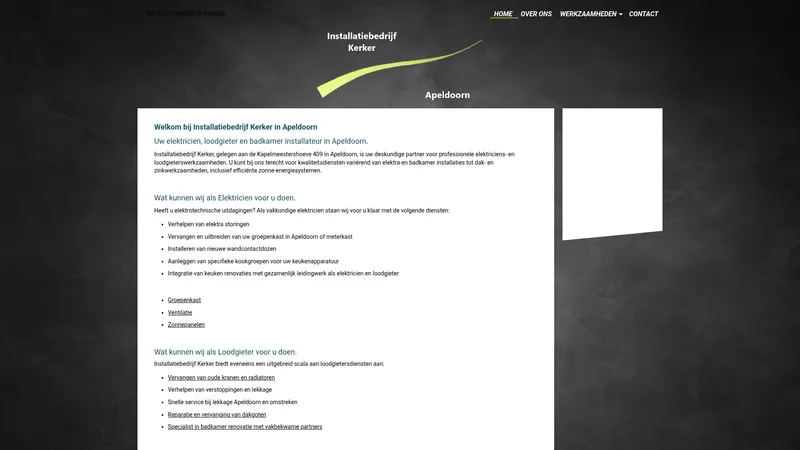 Website van Installatiebedrijf Kerker