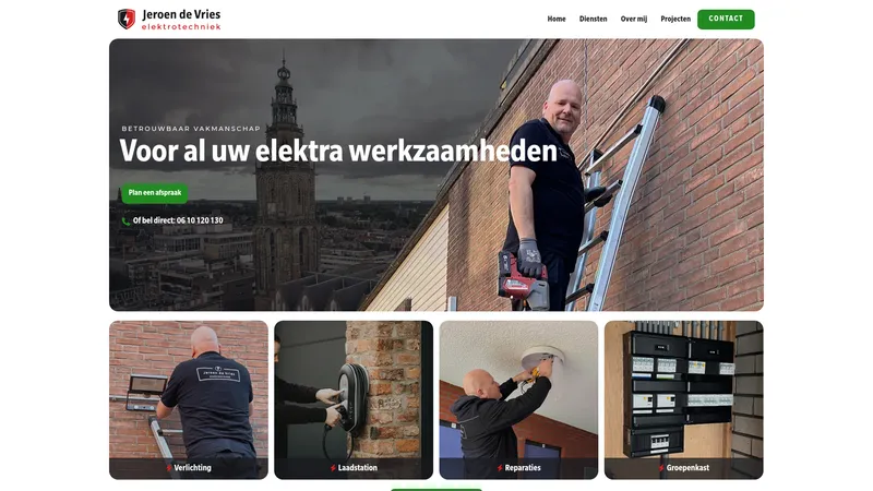 Website van Jeroen de Vries Elektrotechniek